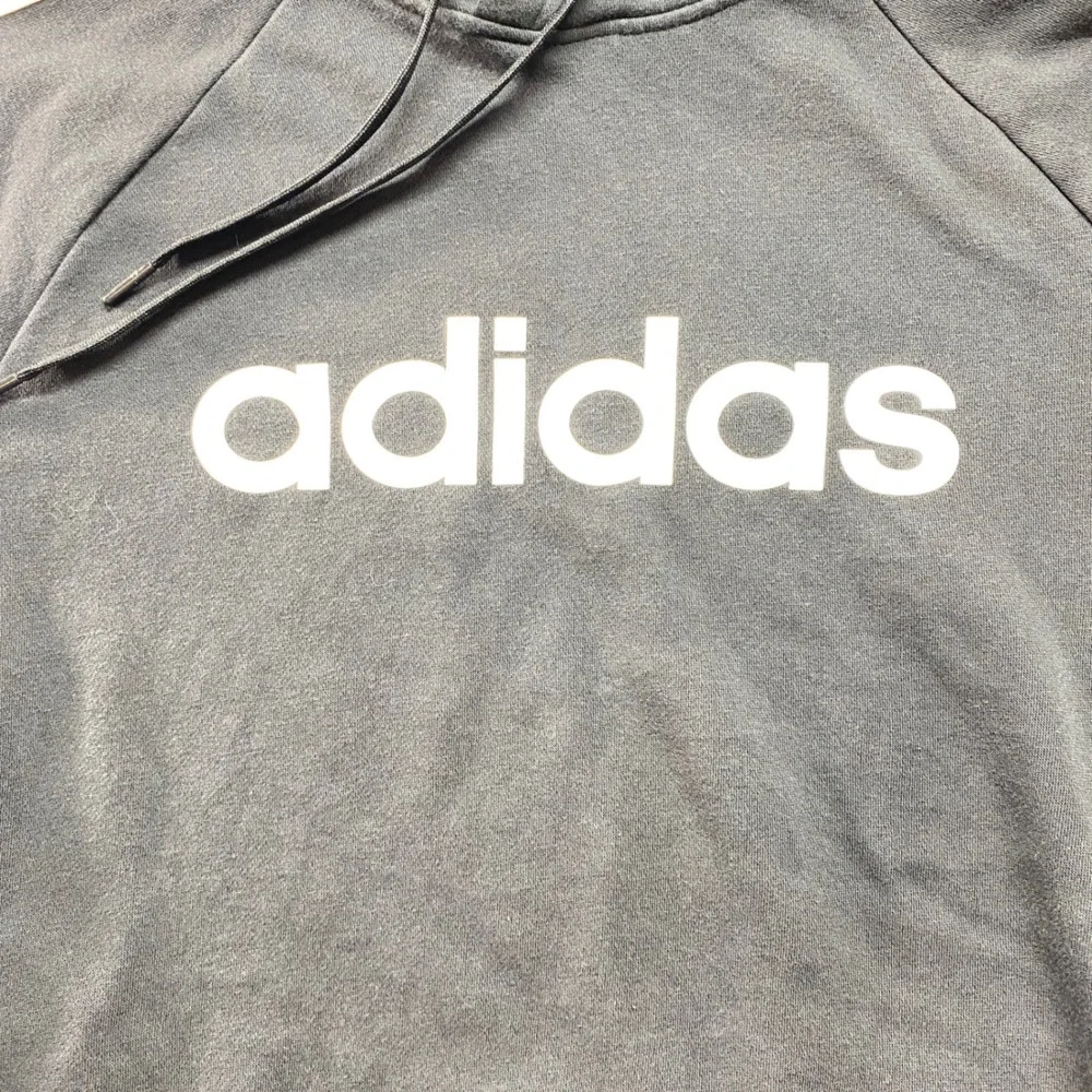 Adidas Sweatshirt Mens Small Black Hoodie with‎ White Stripes Long Sleeve